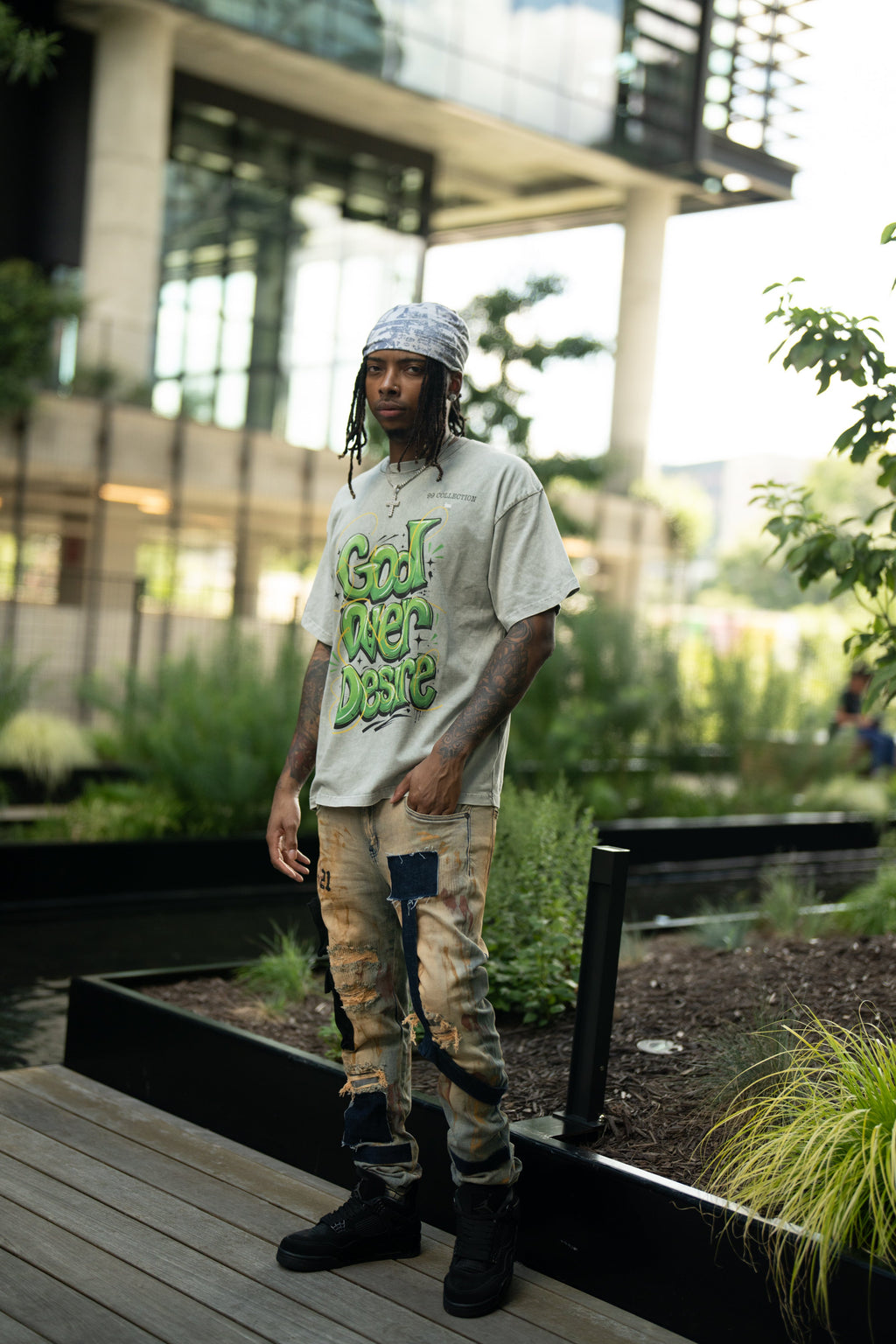 Snow Washed Oversized Cotton T-Shirt