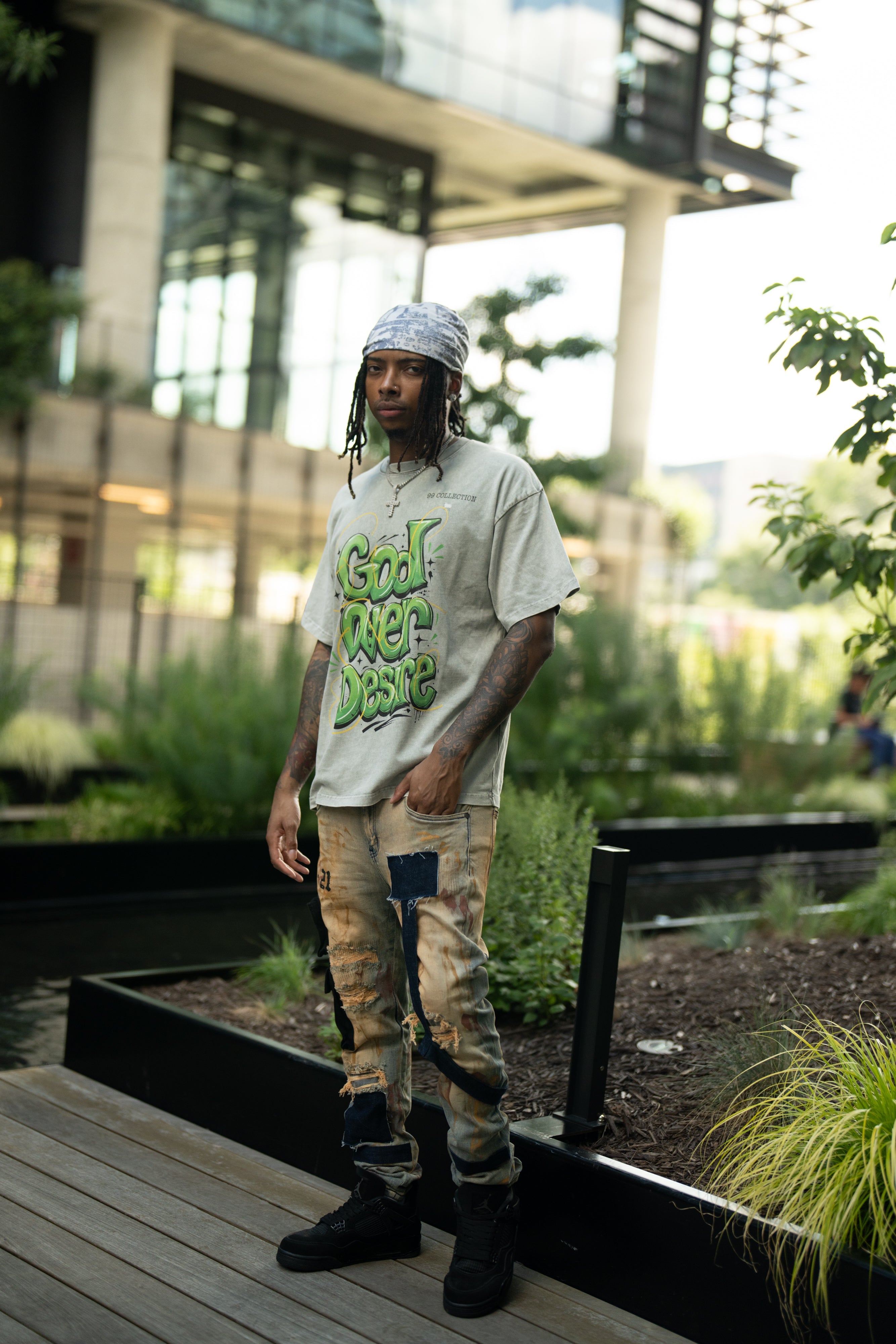 Snow Washed Oversized Cotton T-Shirt