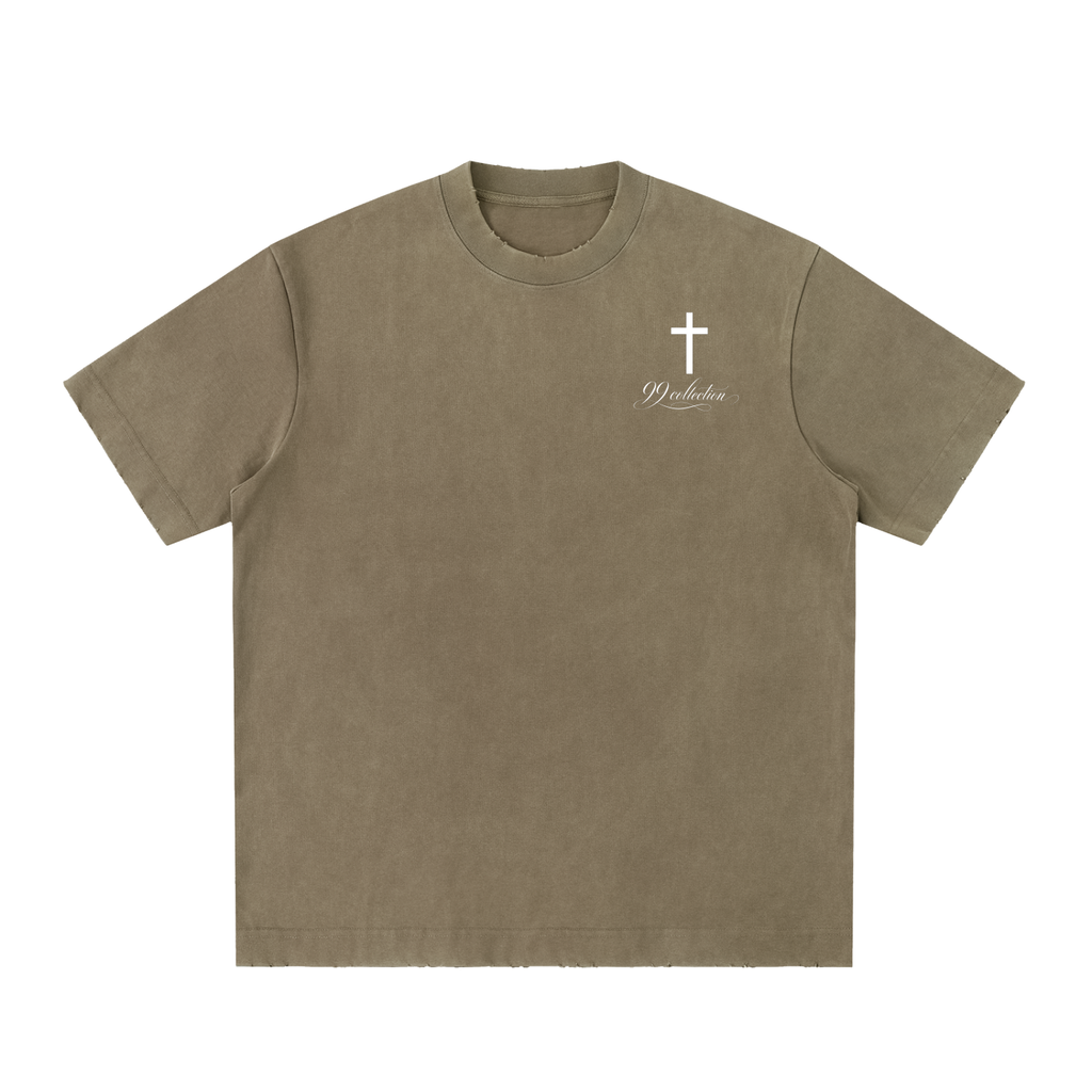 Heavyweight Vintage Washed Frayed T-Shirt