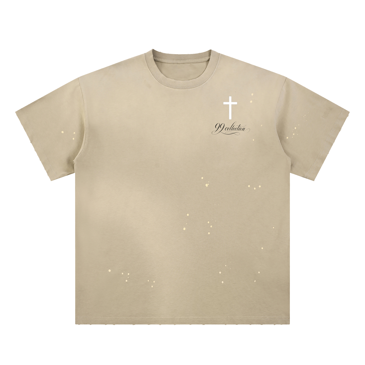 Hand-Frayed Sunfade Paint Splatter T-Shirt