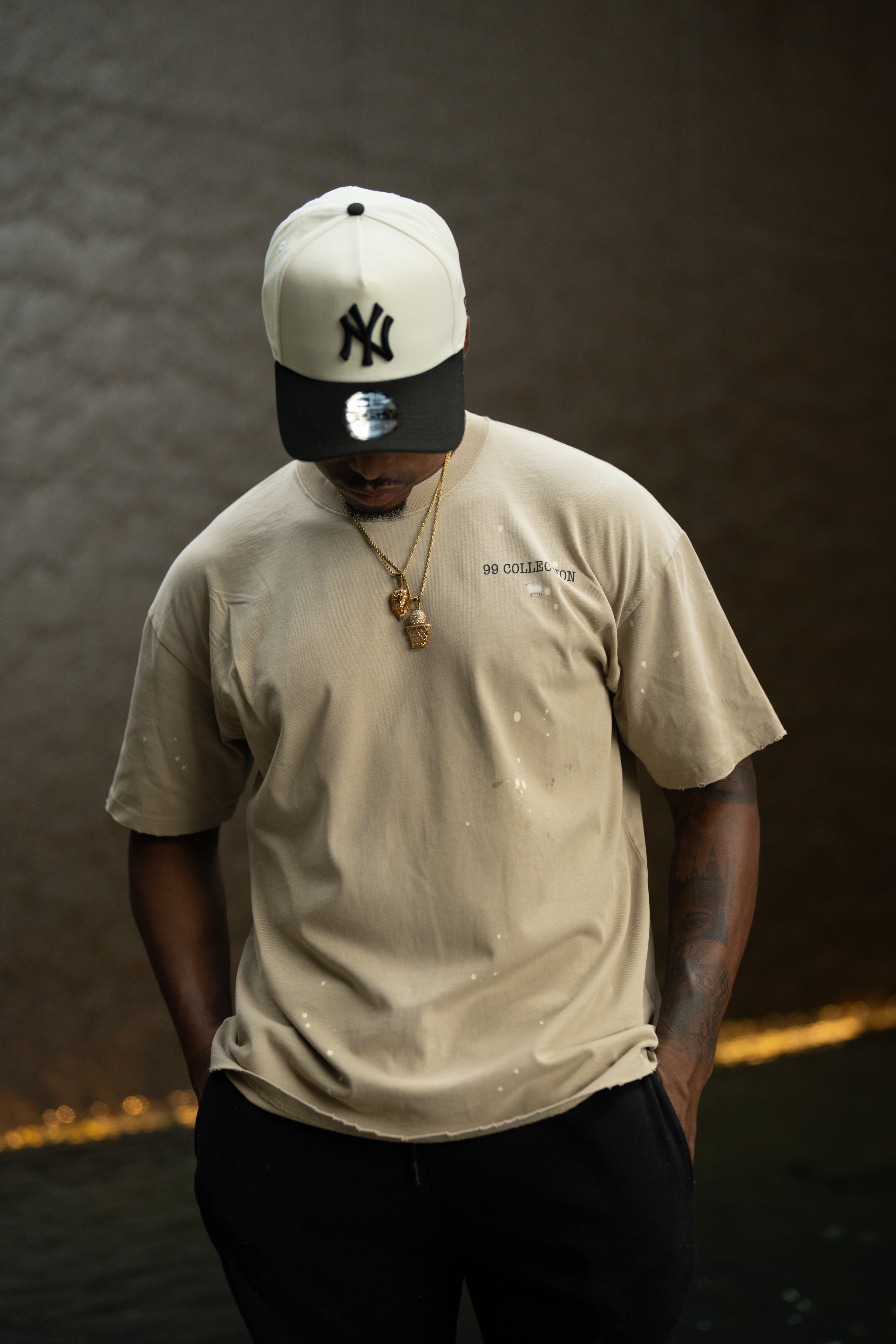 Hand-Frayed Sunfade Paint Splatter T-Shirt