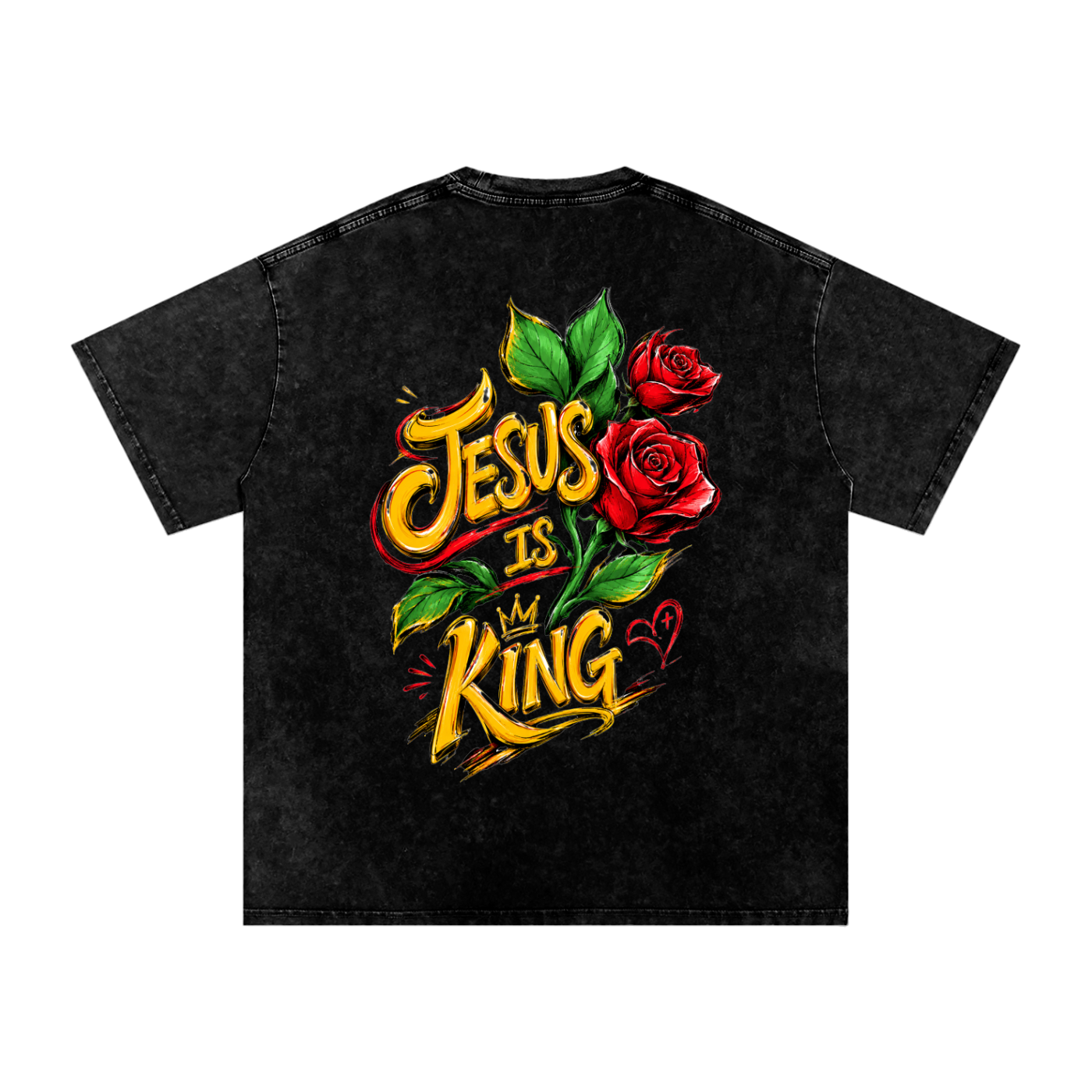Jesus is king /Snow Washed Oversized Cotton T-Shirt