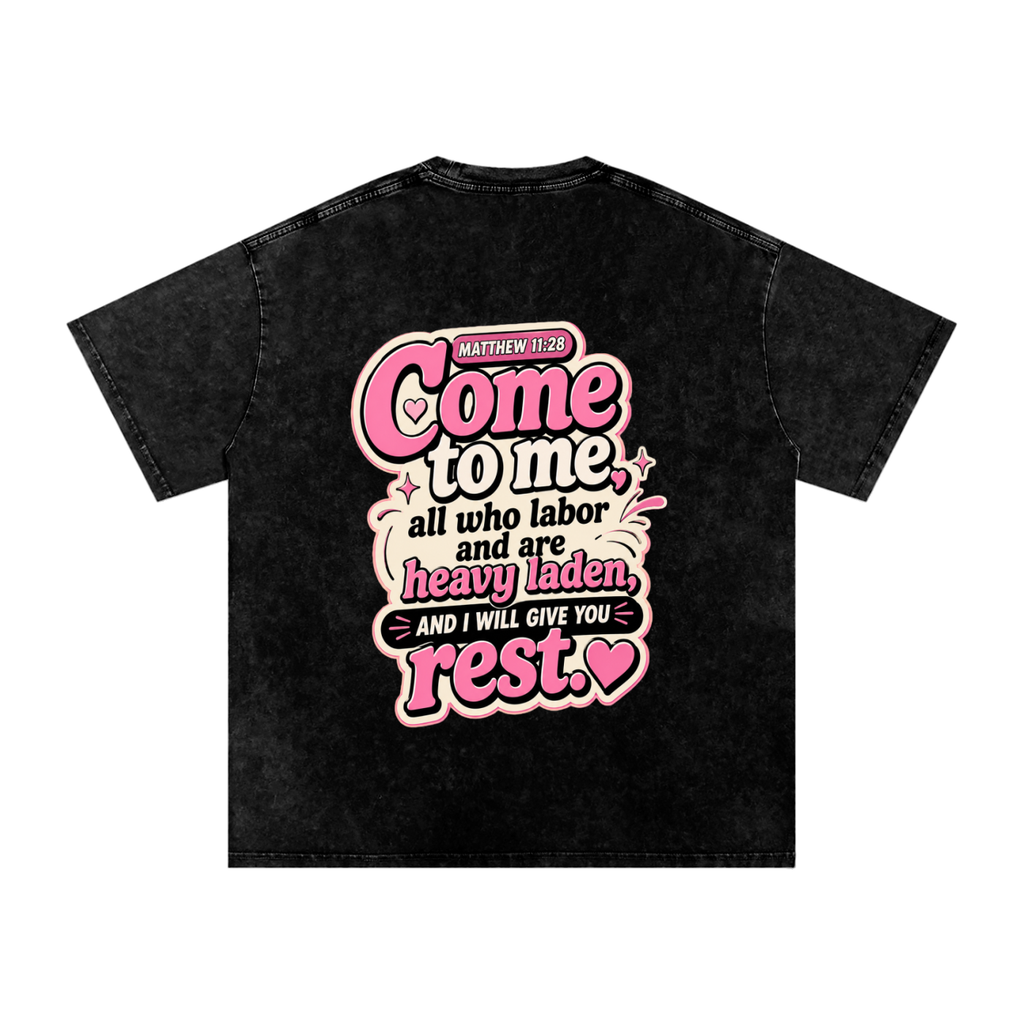 Snow Washed Oversized Cotton T-Shirt