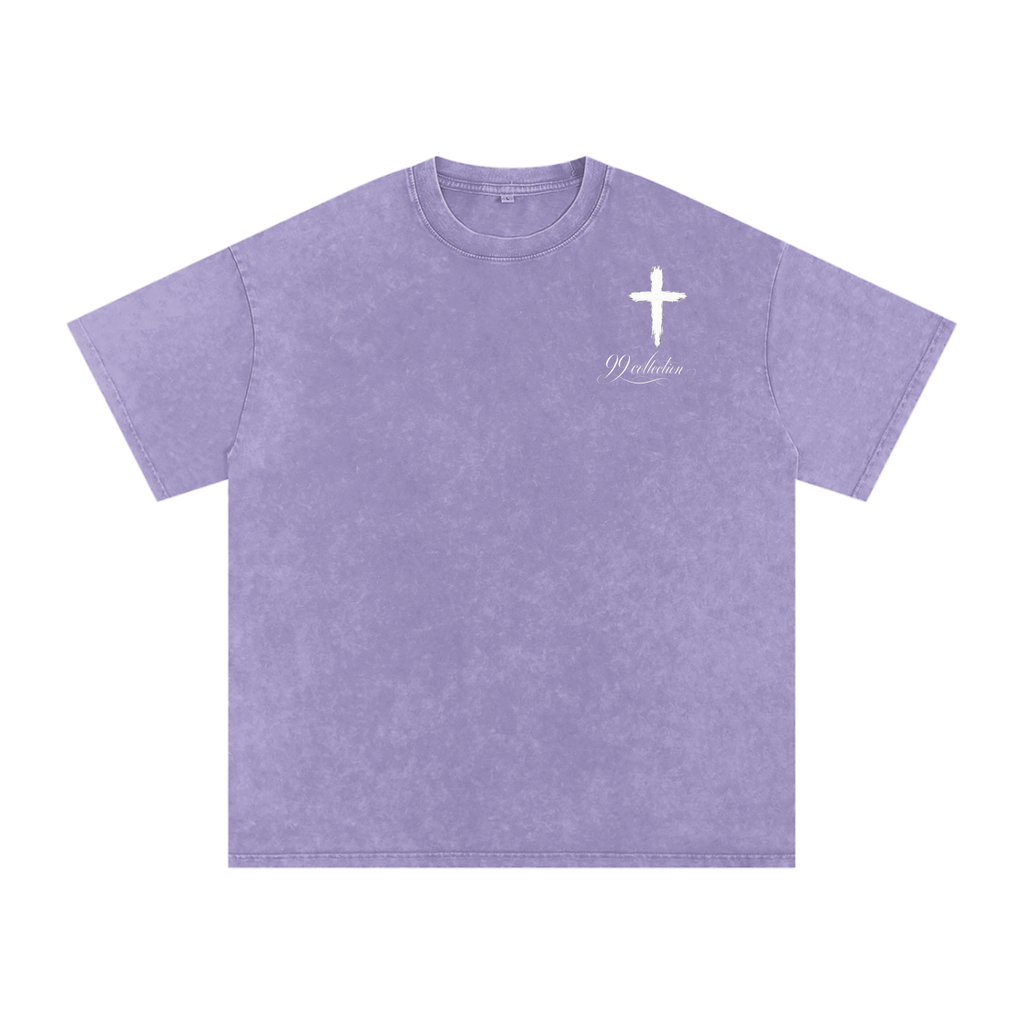 Snow Washed Oversized Cotton T-Shirt