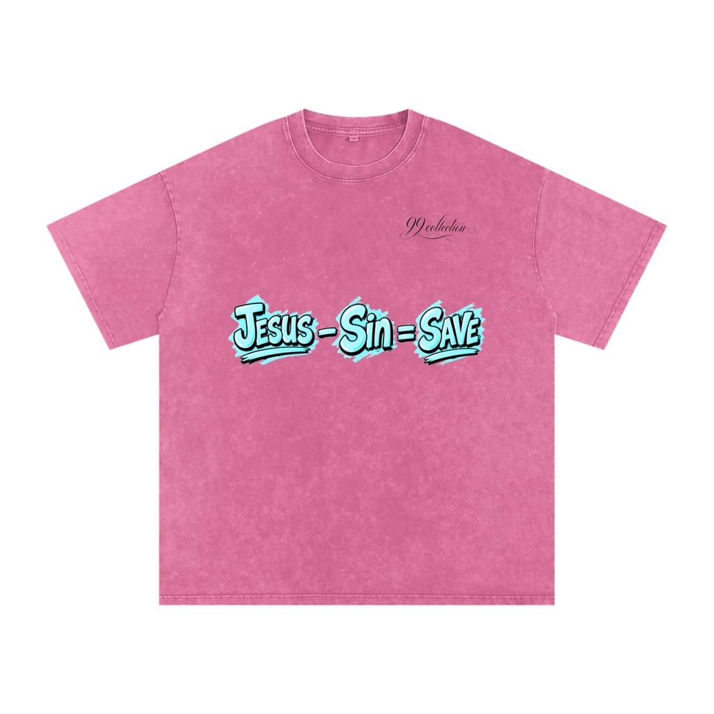 Snow Washed Oversized Cotton T-Shirt