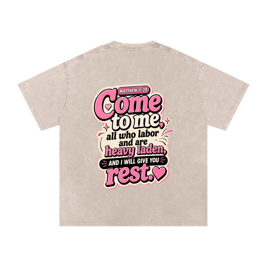 Snow Washed Oversized Cotton T-Shirt