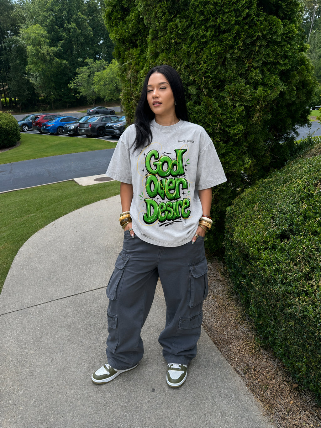 Snow Washed Oversized Cotton T-Shirt