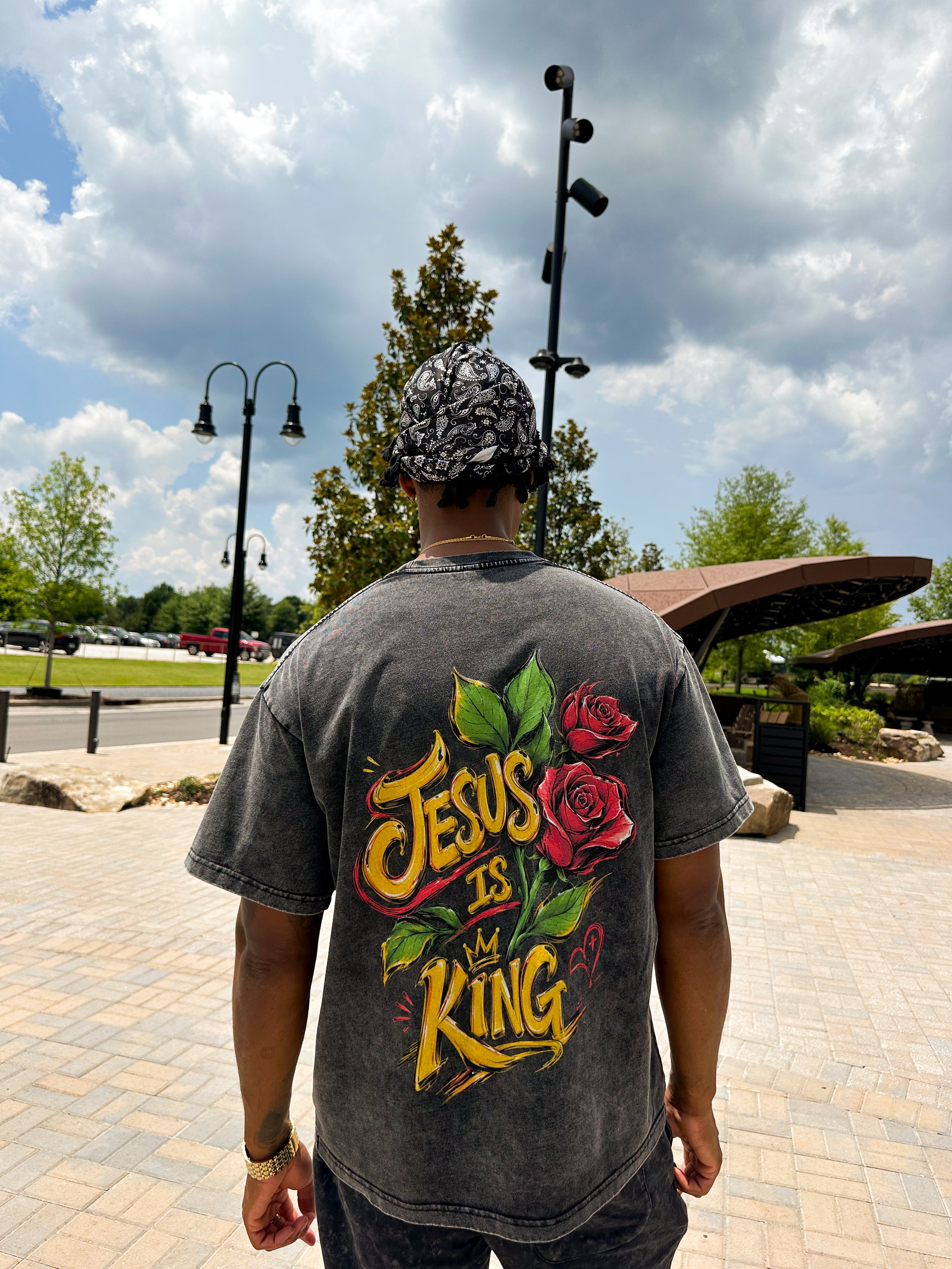 Jesus is king /Snow Washed Oversized Cotton T-Shirt