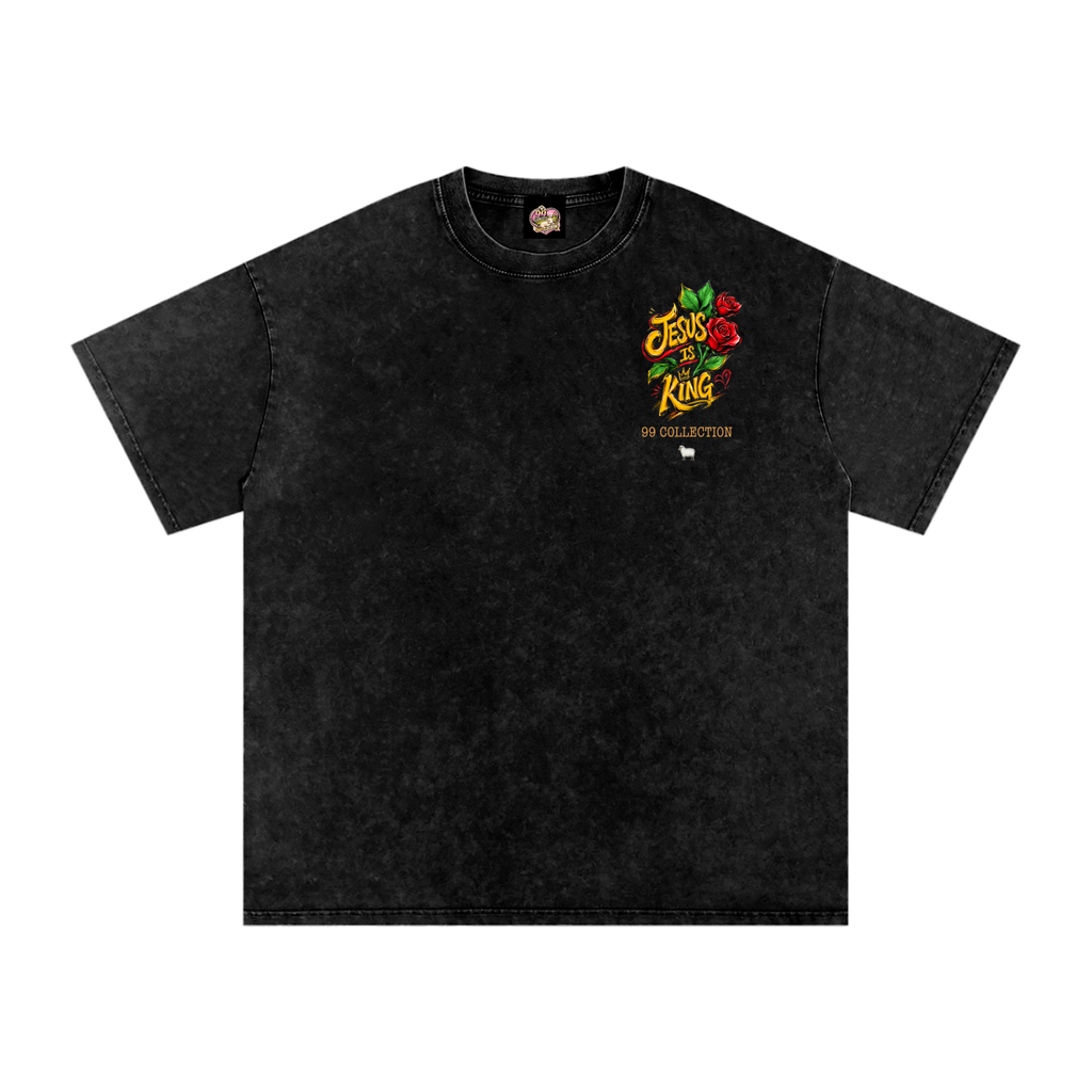 Jesus is king /Snow Washed Oversized Cotton T-Shirt