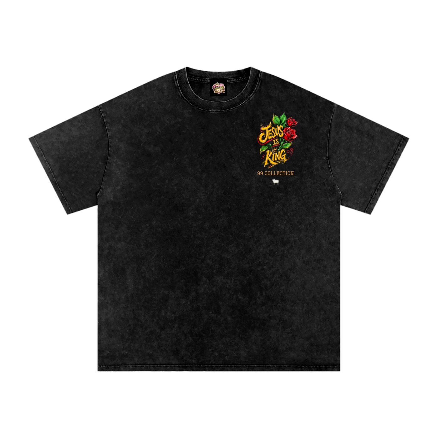 Jesus is king /Snow Washed Oversized Cotton T-Shirt