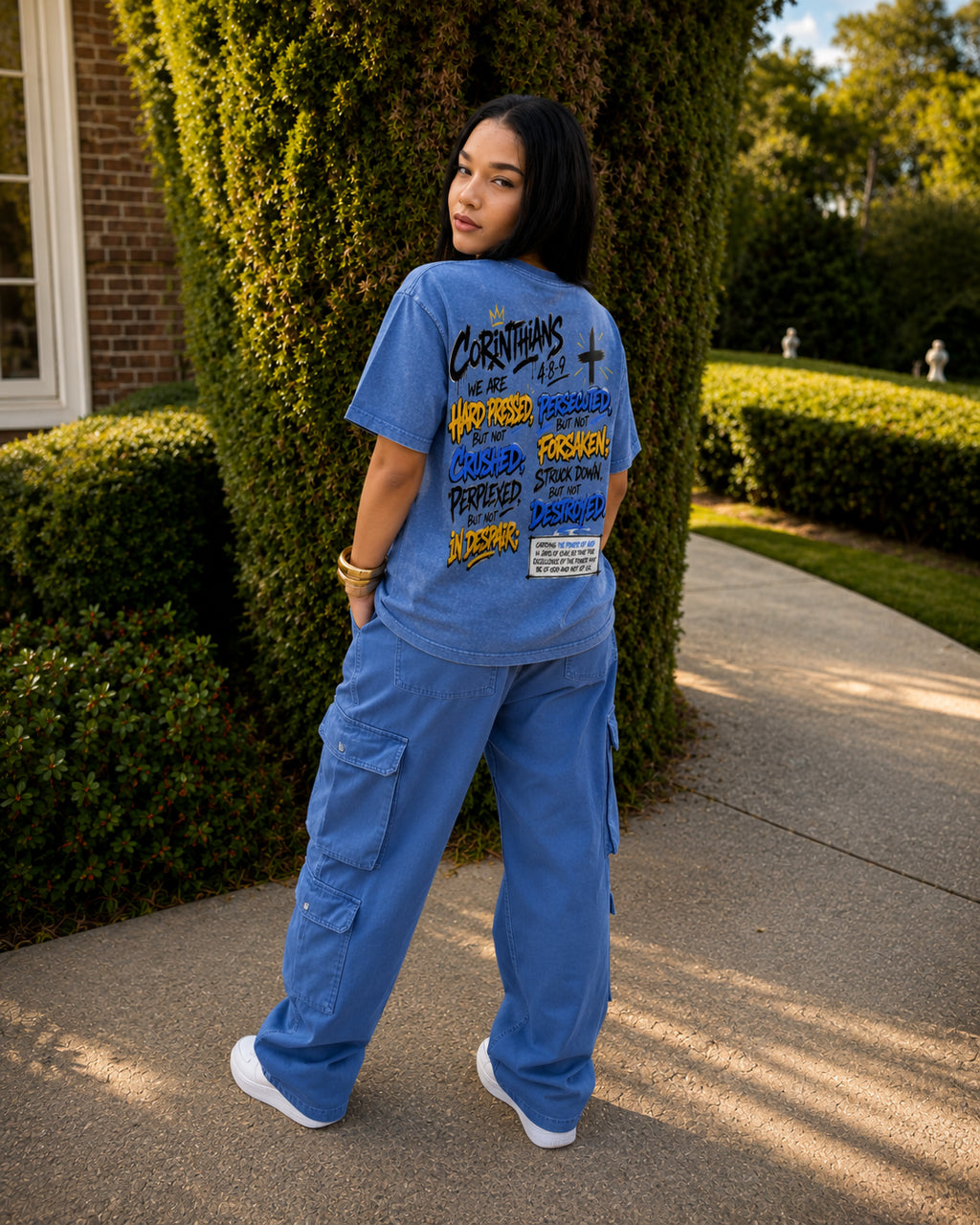 Snow Washed Oversized Cotton T-Shirt