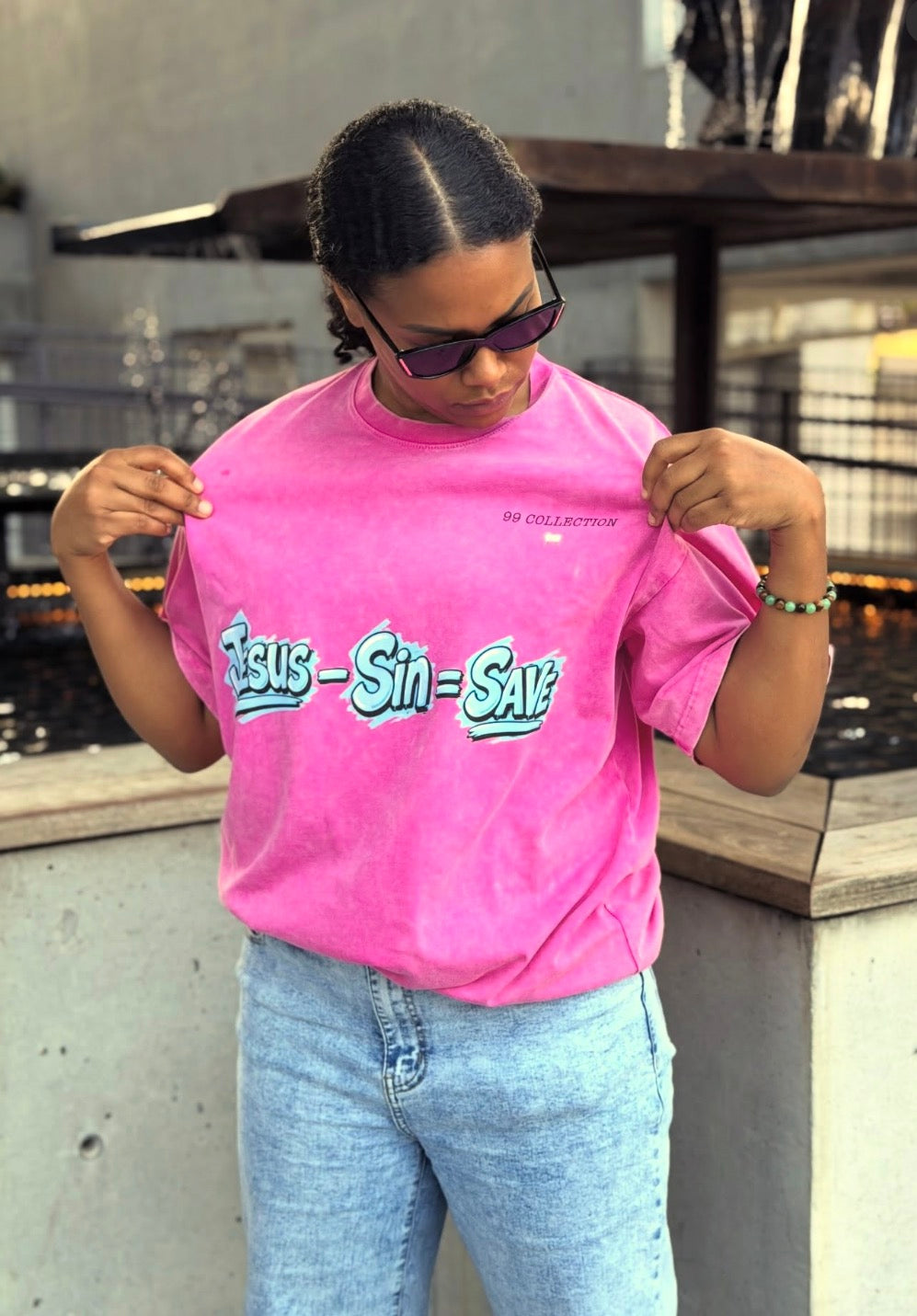 Snow Washed Oversized Cotton T-Shirt