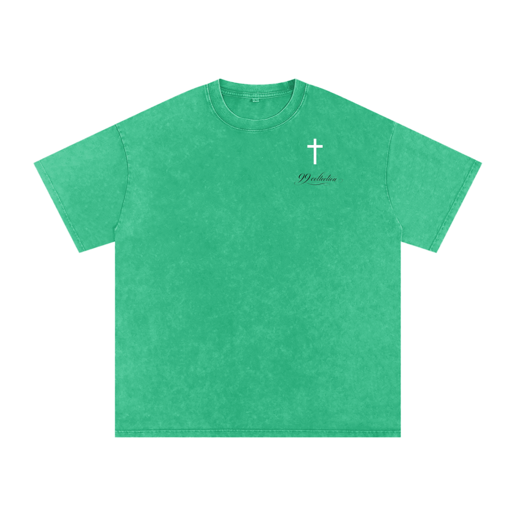 Snow Washed Oversized Cotton T-Shirt