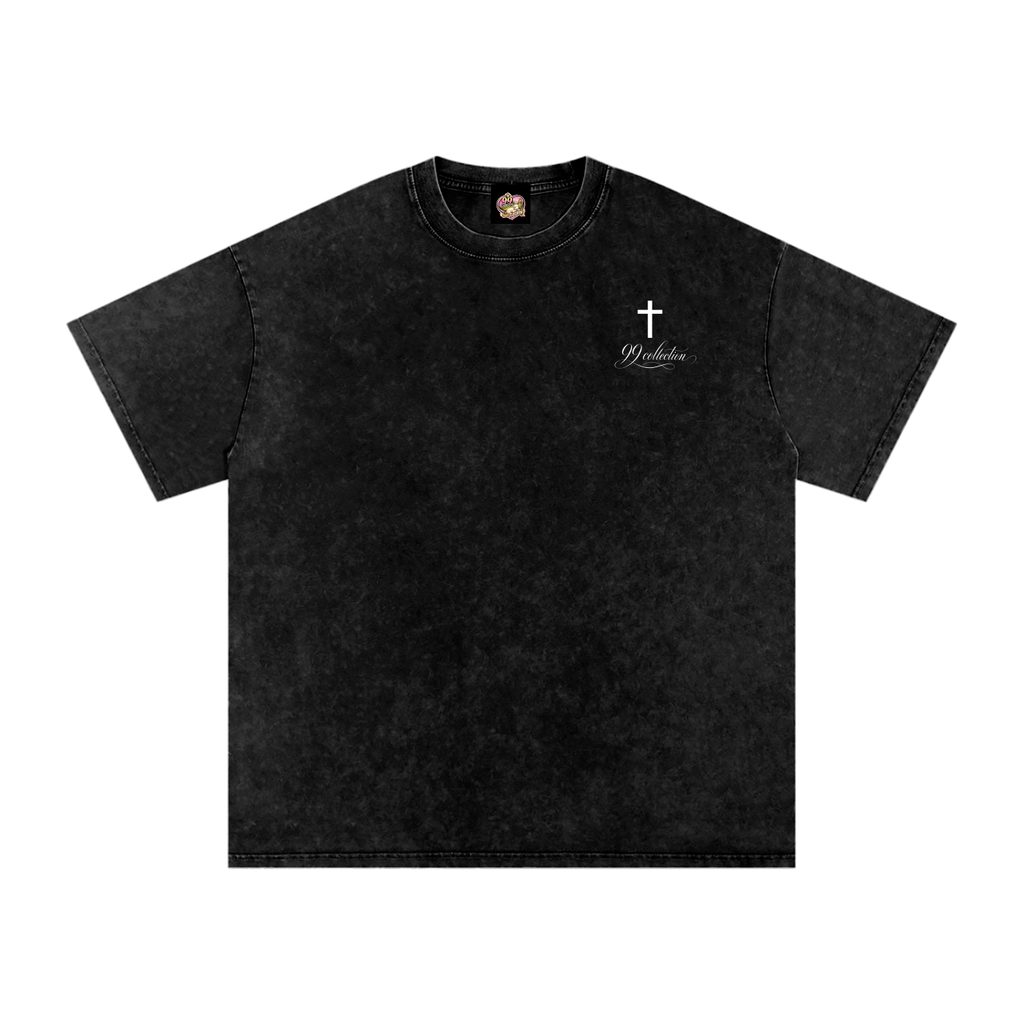 Snow Washed Oversized Cotton T-Shirt
