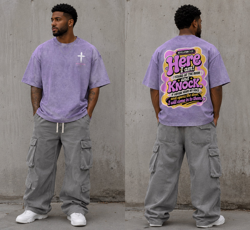 Snow Washed Oversized Cotton T-Shirt