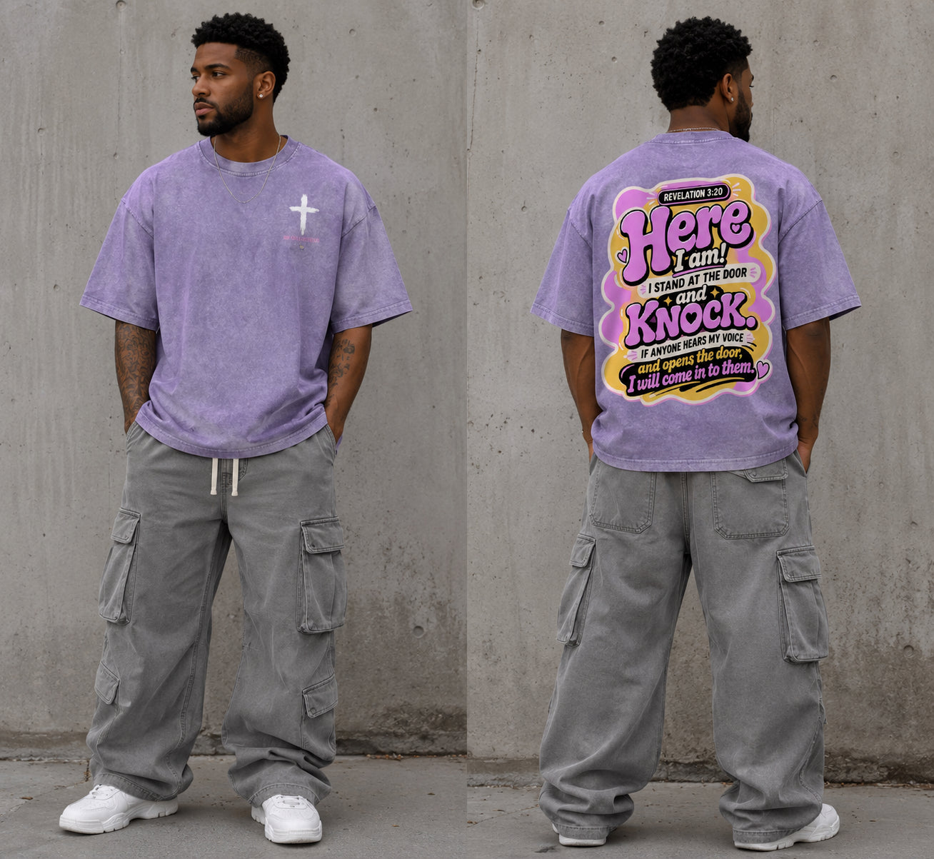 Snow Washed Oversized Cotton T-Shirt