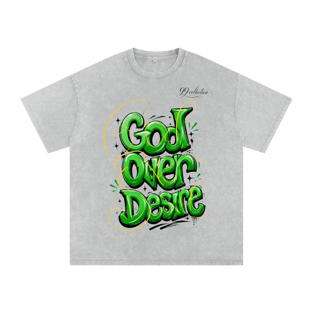 Snow Washed Oversized Cotton T-Shirt