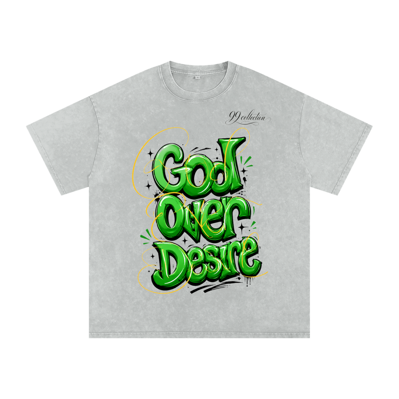 Snow Washed Oversized Cotton T-Shirt