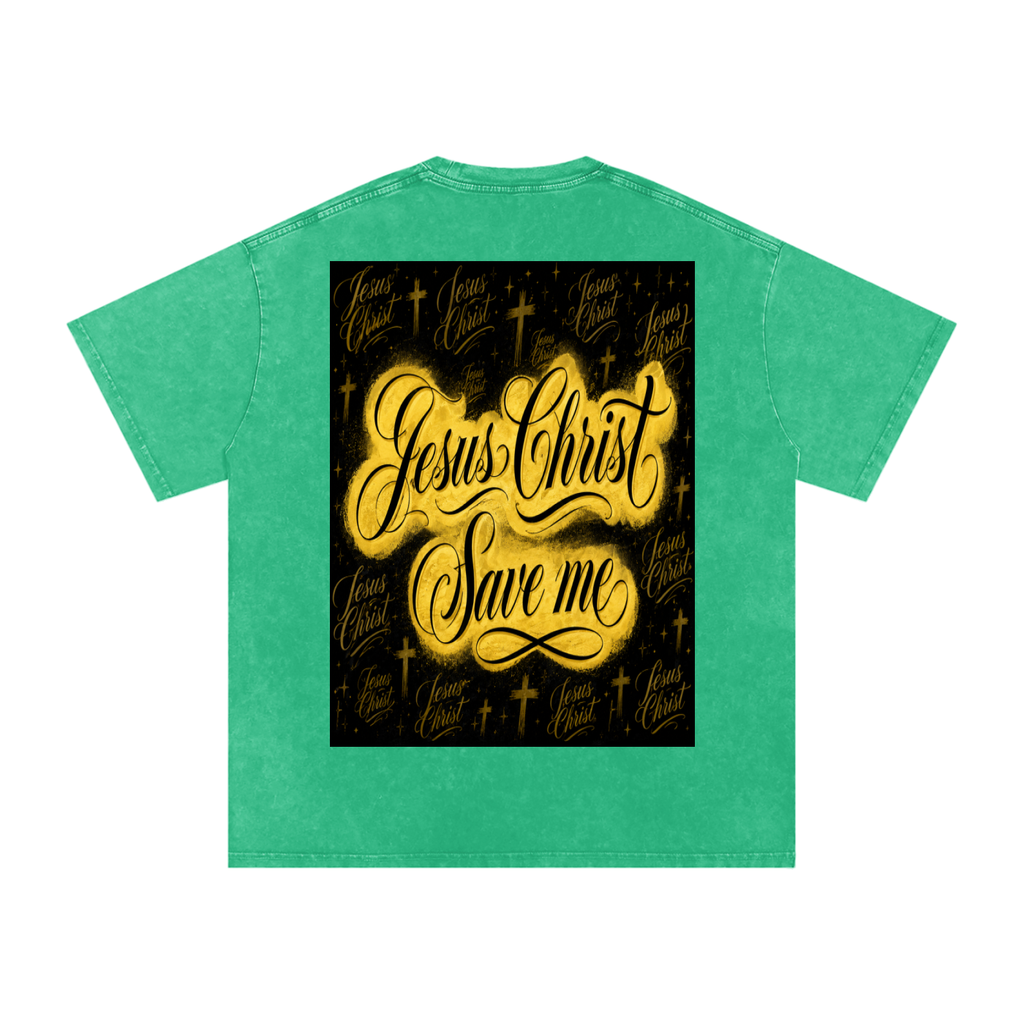 Snow Washed Oversized Cotton T-Shirt
