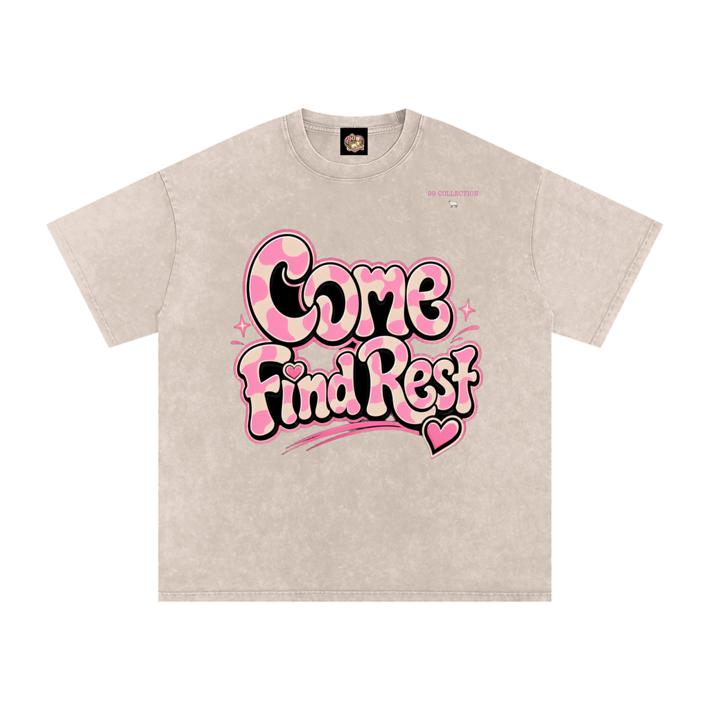 Snow Washed Oversized Cotton T-Shirt